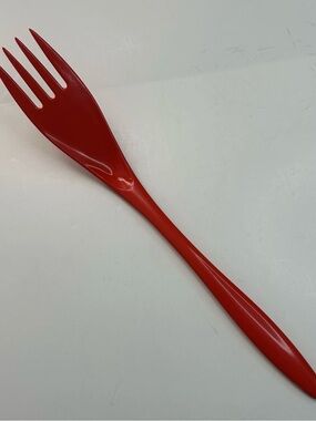 Mepal Rosti Design Melamine Vtg Serving Fork Red 2530 Hutzler Denmark 12” Retro